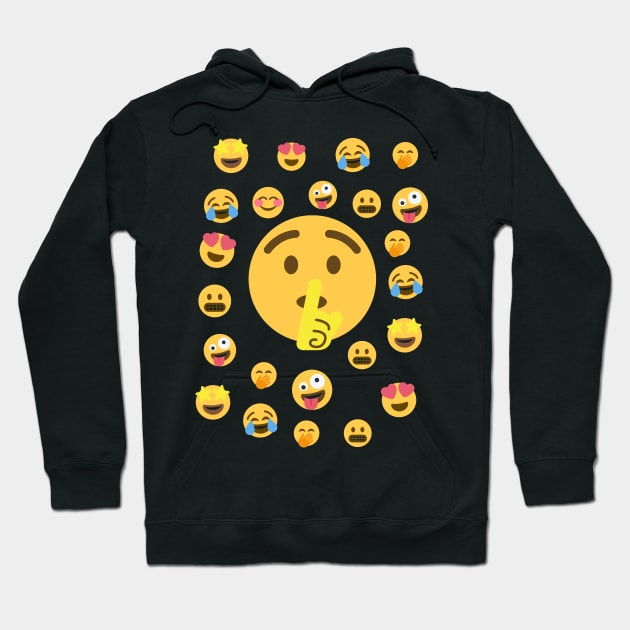 Funny Emoji Sticker Smile Happy Emotion Secret Hoodie by BoncArt
